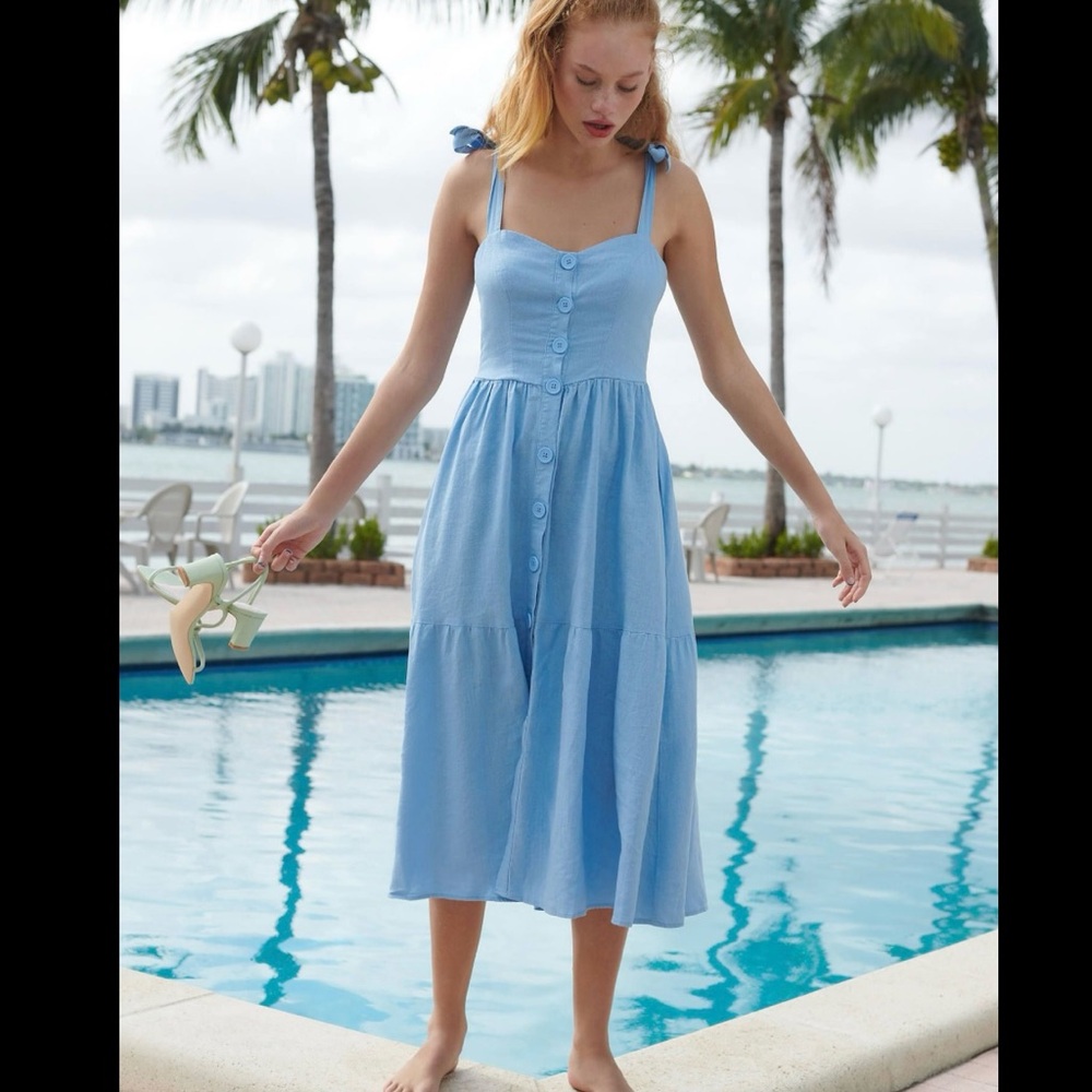 Light Blue Button-Down Sundress